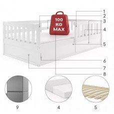 Bērnu gulta 80x160 SMART balts